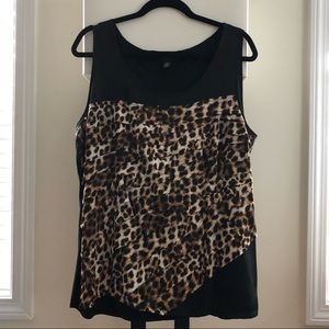 Alfani Cheetah Print Tiered Ruffle Tank Top